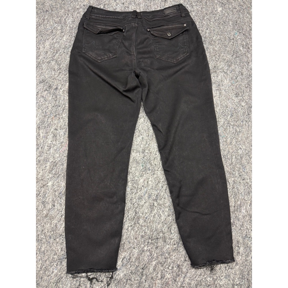 Angels Forever Young Curvy Skinny Jeans Womens 16 Black Raw Hem High Rise Stretc - Picture 9 of 12